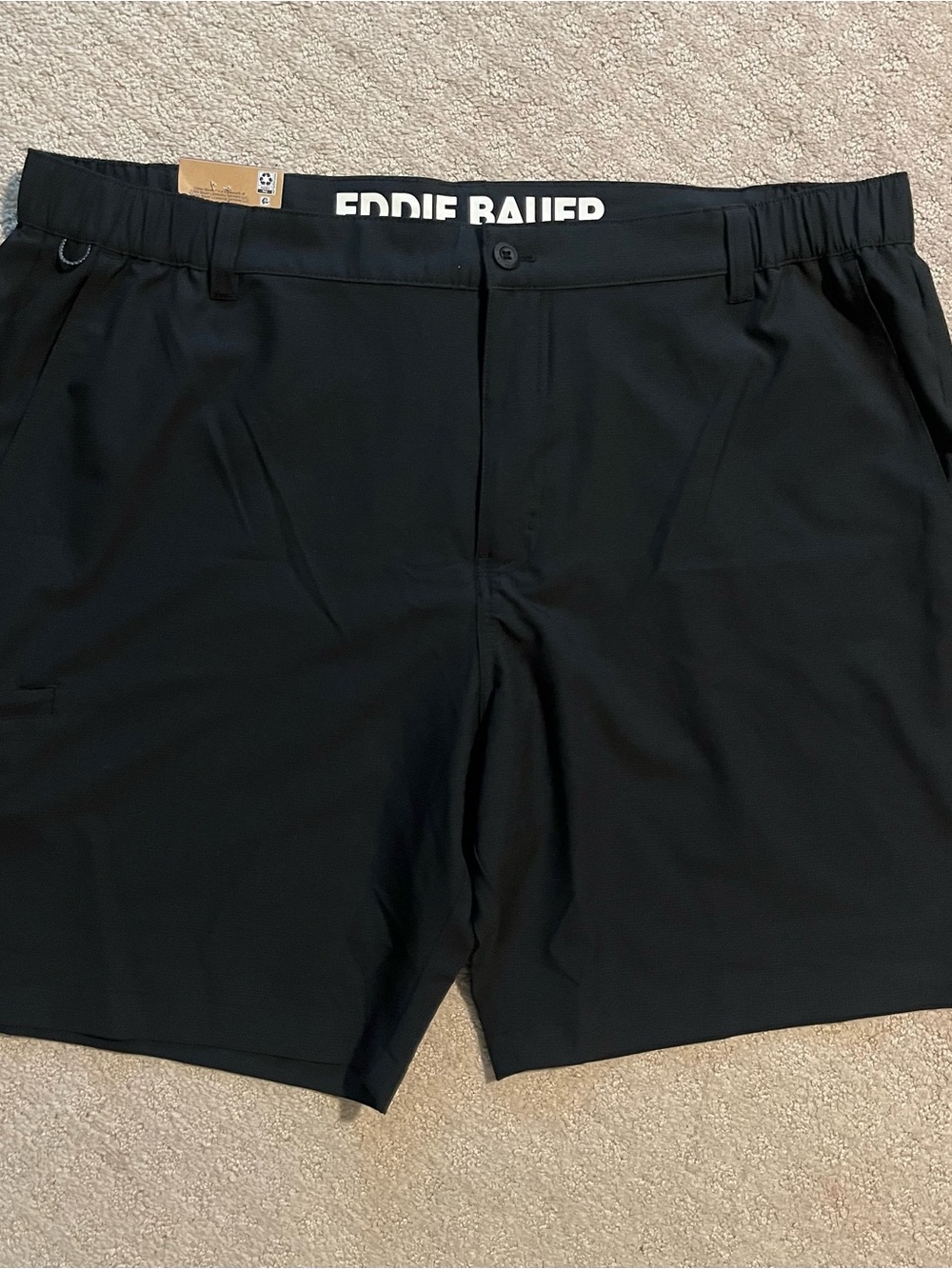 Eddie Bauer Men’s Flex Waist Black TecShorts XXL